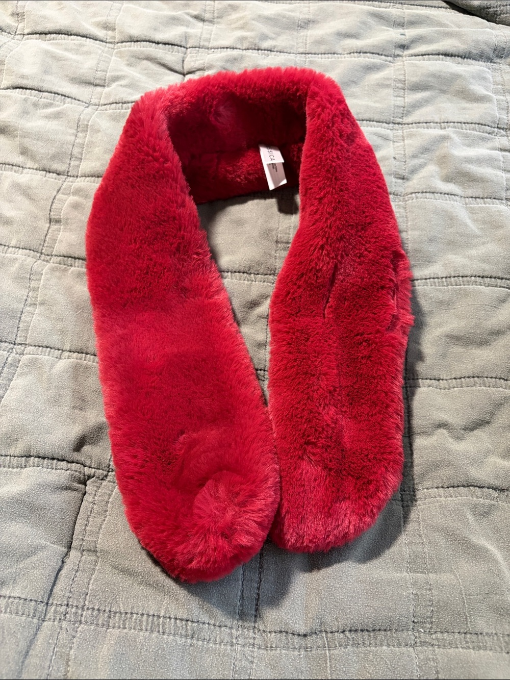 Red Faux Fur Scarf - Women Accessories